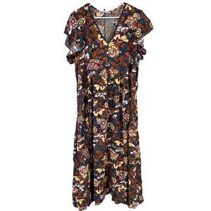 Rusttydustty Women 2XL Floral Maxi Dress Cottagecore Prairie Colorful Flowy Boho